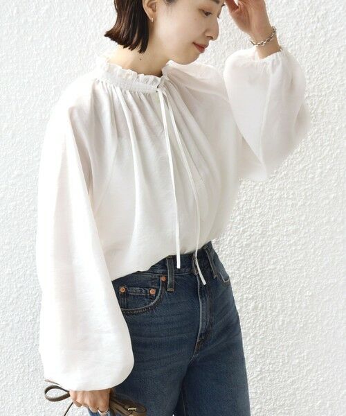 SHIPS / シップス シャツ・ブラウス | 《一部追加予約》〈手洗い可能〉シアー タンブラー リボン デザイン 長袖 ブラウス | 詳細7