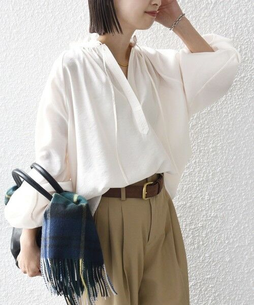 SHIPS / シップス シャツ・ブラウス | 《一部追加予約》〈手洗い可能〉シアー タンブラー リボン デザイン 長袖 ブラウス | 詳細21