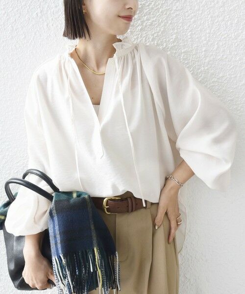 SHIPS / シップス シャツ・ブラウス | 《一部追加予約》〈手洗い可能〉シアー タンブラー リボン デザイン 長袖 ブラウス | 詳細22