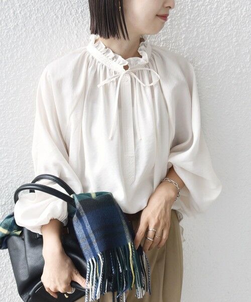 SHIPS / シップス シャツ・ブラウス | 《一部追加予約》〈手洗い可能〉シアー タンブラー リボン デザイン 長袖 ブラウス | 詳細24