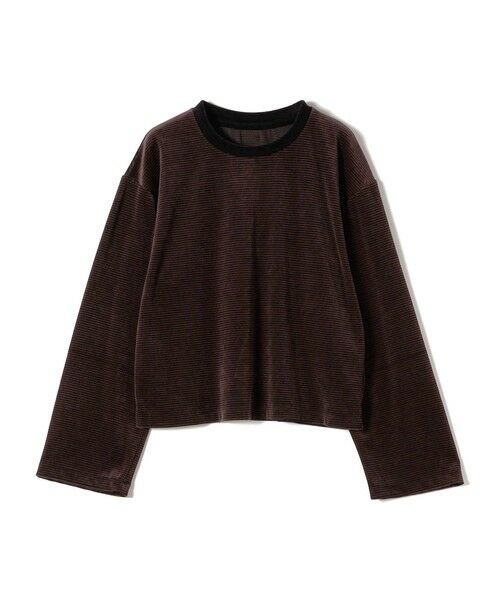 SHIPS / シップス カットソー（半袖以外） | 〈手洗い可能〉コットン ポリエステル ベロア ワイド スリーブ ボーダー | 詳細11