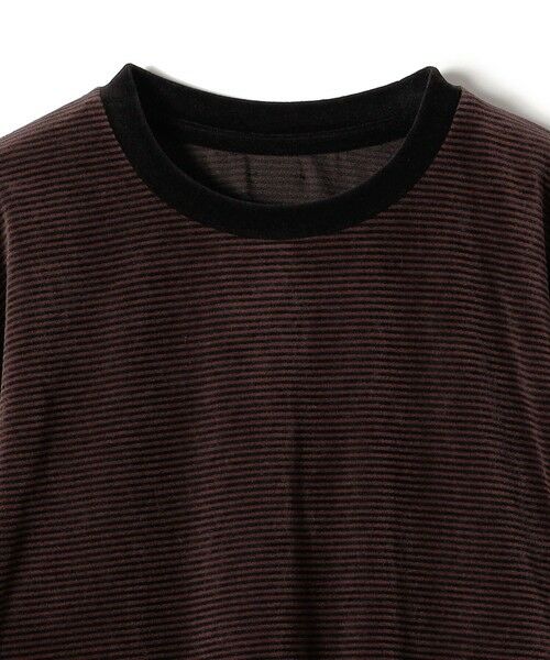 SHIPS / シップス カットソー（半袖以外） | 〈手洗い可能〉コットン ポリエステル ベロア ワイド スリーブ ボーダー | 詳細12