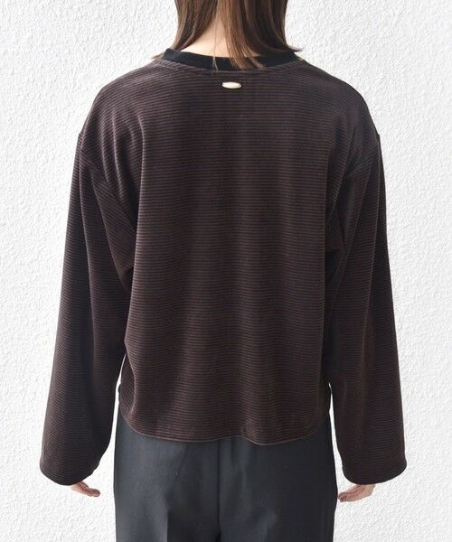 SHIPS / シップス カットソー（半袖以外） | 〈手洗い可能〉コットン ポリエステル ベロア ワイド スリーブ ボーダー | 詳細20