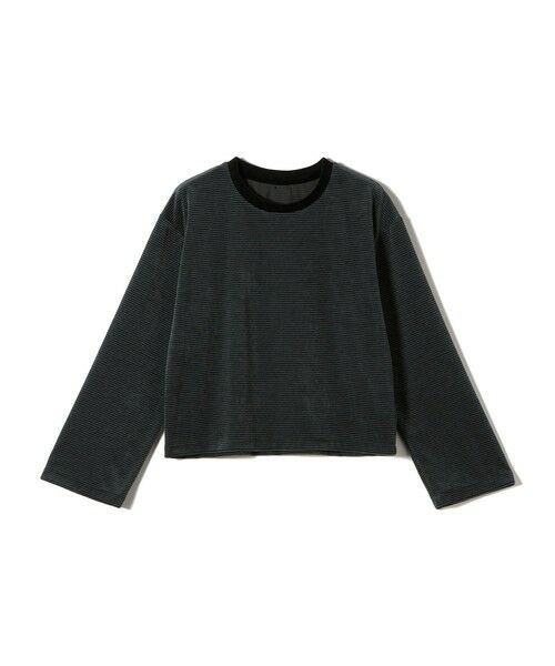SHIPS / シップス カットソー（半袖以外） | 〈手洗い可能〉コットン ポリエステル ベロア ワイド スリーブ ボーダー | 詳細30