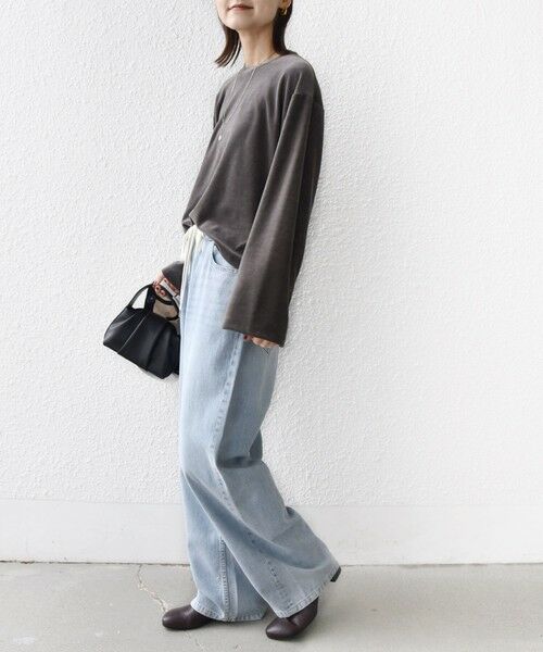 SHIPS / シップス カットソー(半袖以外) | 〈手洗い可能〉コットン ポリエステル ベロア ワイド スリーブ | 詳細2