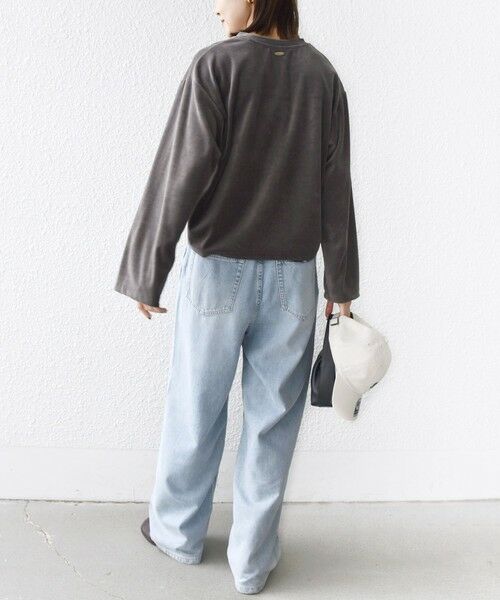 SHIPS / シップス カットソー(半袖以外) | 〈手洗い可能〉コットン ポリエステル ベロア ワイド スリーブ | 詳細3
