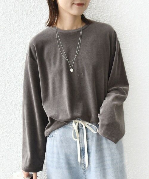 SHIPS / シップス カットソー(半袖以外) | 〈手洗い可能〉コットン ポリエステル ベロア ワイド スリーブ | 詳細6