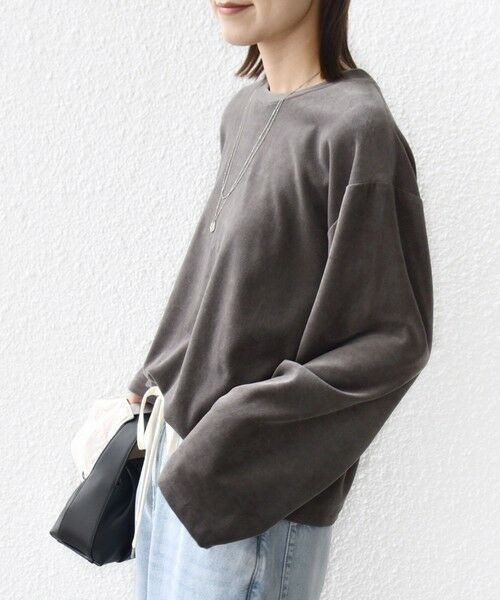 SHIPS / シップス カットソー(半袖以外) | 〈手洗い可能〉コットン ポリエステル ベロア ワイド スリーブ | 詳細7