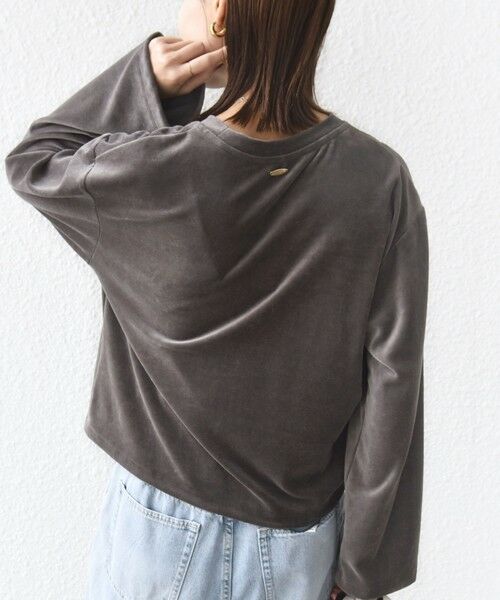 SHIPS / シップス カットソー(半袖以外) | 〈手洗い可能〉コットン ポリエステル ベロア ワイド スリーブ | 詳細8
