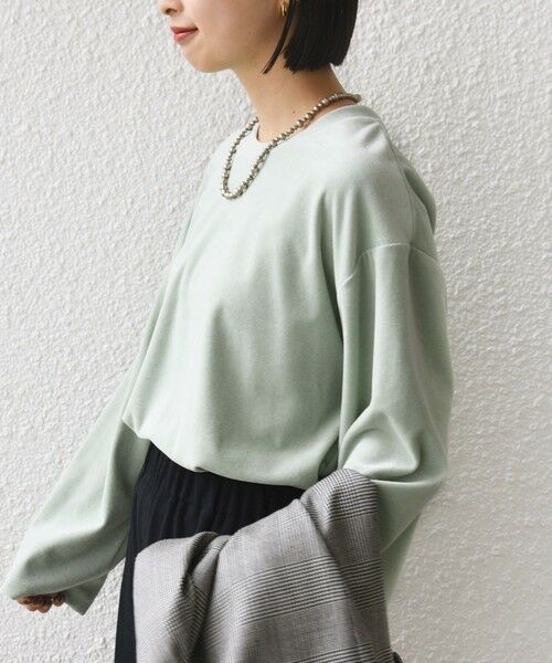 SHIPS / シップス カットソー(半袖以外) | 〈手洗い可能〉コットン ポリエステル ベロア ワイド スリーブ | 詳細18