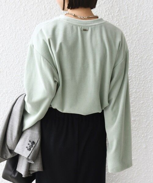 SHIPS / シップス カットソー(半袖以外) | 〈手洗い可能〉コットン ポリエステル ベロア ワイド スリーブ | 詳細19