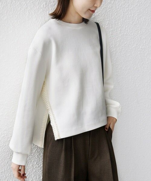 SHIPS / シップス Tシャツ | 【WEB限定】〈手洗い可能〉サイド スリット フリル ダンボール カットソー | 詳細7