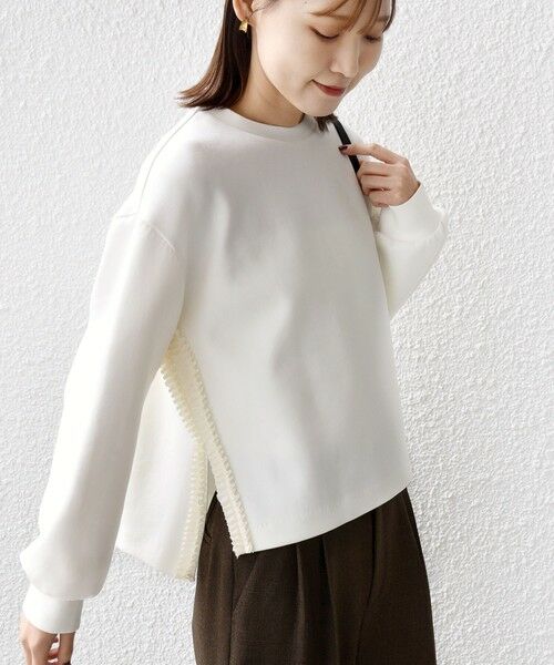 SHIPS / シップス Tシャツ | 【WEB限定】〈手洗い可能〉サイド スリット フリル ダンボール カットソー | 詳細8