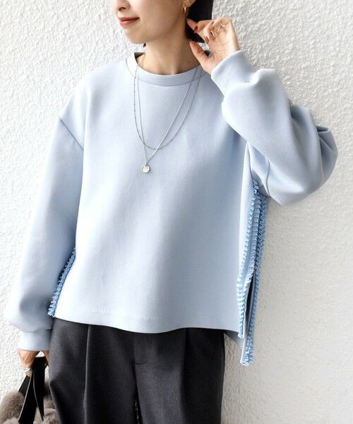 SHIPS / シップス Tシャツ | 【WEB限定】〈手洗い可能〉サイド スリット フリル ダンボール カットソー | 詳細19