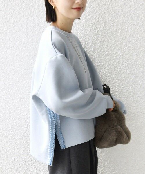 SHIPS / シップス Tシャツ | 【WEB限定】〈手洗い可能〉サイド スリット フリル ダンボール カットソー | 詳細22