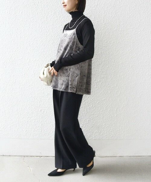 SHIPS / シップス キャミソール・チューブトップ | 〈手洗い可能〉スノー クラッシュ ポリエステル ベロア サイド スリット キャミ | 詳細2