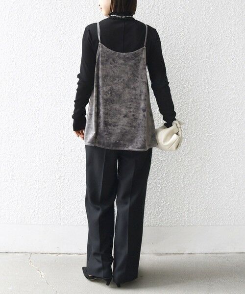 SHIPS / シップス キャミソール・チューブトップ | 〈手洗い可能〉スノー クラッシュ ポリエステル ベロア サイド スリット キャミ | 詳細3