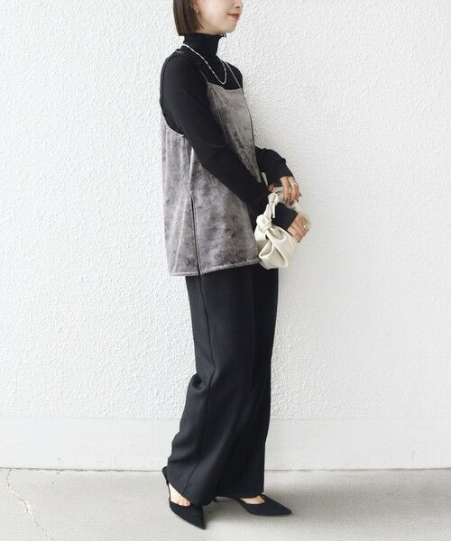 SHIPS / シップス キャミソール・チューブトップ | 〈手洗い可能〉スノー クラッシュ ポリエステル ベロア サイド スリット キャミ | 詳細4