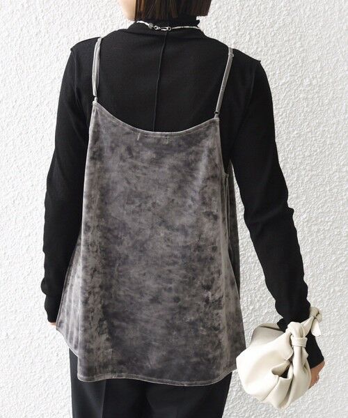 SHIPS / シップス キャミソール・チューブトップ | 〈手洗い可能〉スノー クラッシュ ポリエステル ベロア サイド スリット キャミ | 詳細6