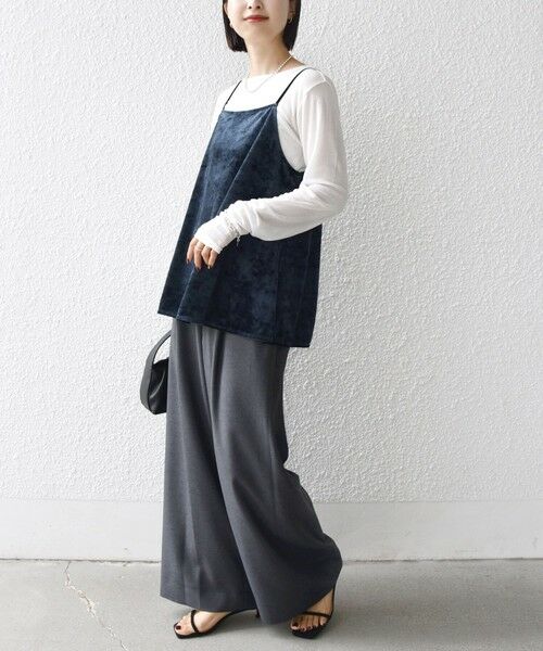 SHIPS / シップス キャミソール・チューブトップ | 〈手洗い可能〉スノー クラッシュ ポリエステル ベロア サイド スリット キャミ | 詳細23