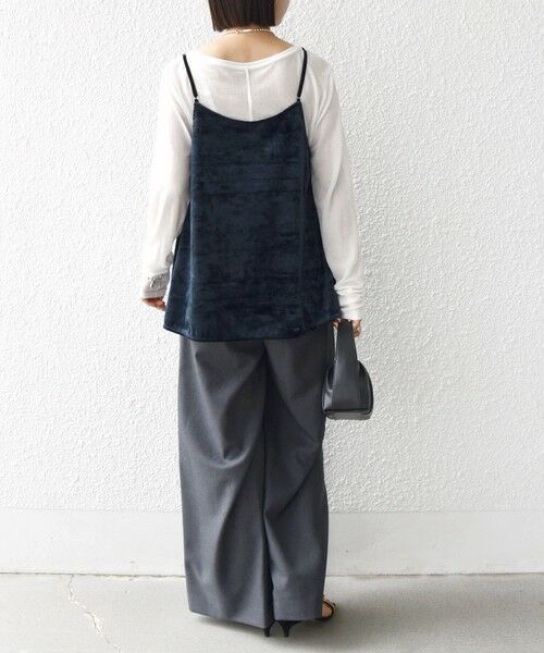 SHIPS / シップス キャミソール・チューブトップ | 〈手洗い可能〉スノー クラッシュ ポリエステル ベロア サイド スリット キャミ | 詳細24