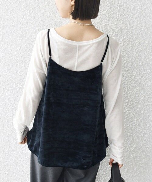 SHIPS / シップス キャミソール・チューブトップ | 〈手洗い可能〉スノー クラッシュ ポリエステル ベロア サイド スリット キャミ | 詳細27