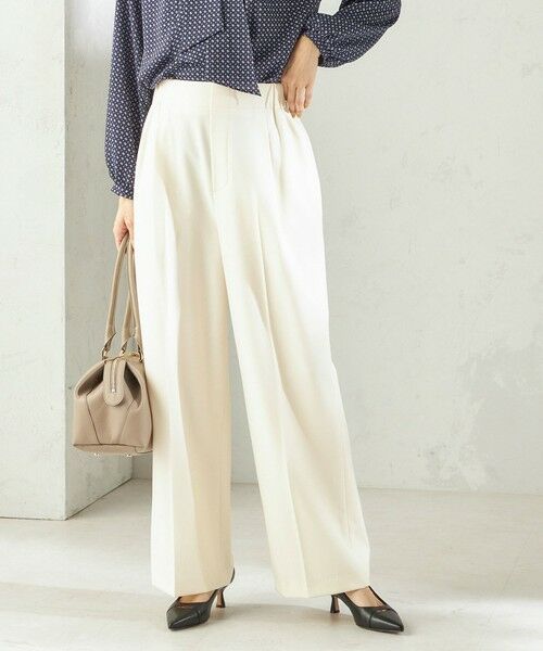 SHIPS / シップス その他パンツ | 〈手洗い可能〉メルティ ウォーム タック ワイド パンツ（オフホワイト）