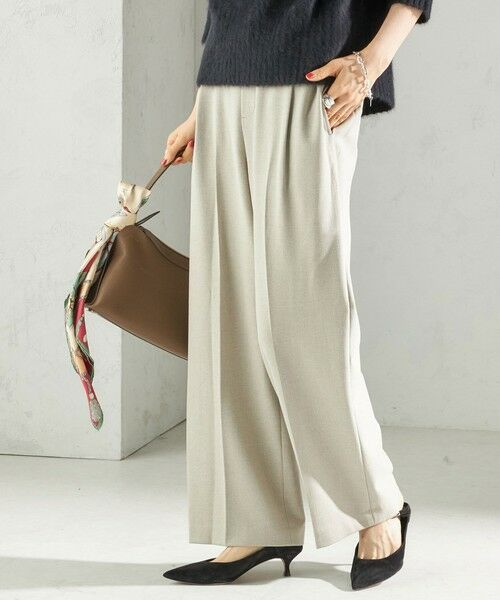 SHIPS / シップス その他パンツ | 〈手洗い可能〉メルティ ウォーム タック ワイド パンツ(ライトグレー)