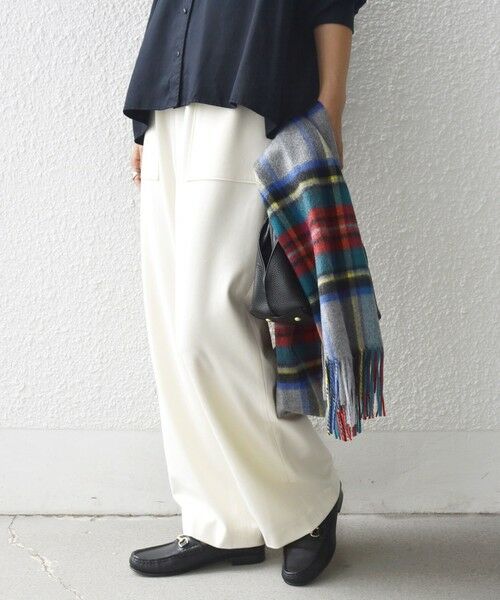 SHIPS / シップス その他パンツ | 〈手洗い可能〉両面起毛 ポケット デザイン ドロスト パンツ(オフホワイト)