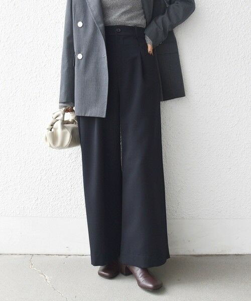 SHIPS / シップス その他パンツ | 〈洗濯機可能〉ウールライク ポケット デザイン ワイド パンツ | 詳細30