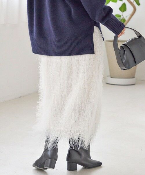 SHIPS / シップス ミニ・ひざ丈スカート | 〈手洗い可能〉フリンジ スカート | 詳細7