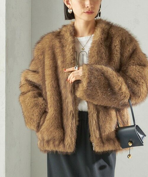 SHIPS for women/シップスウィメン 《予約》フェイク ファー コクーン ブルゾン キャメル ONE SIZE SHIPS for women/シップスウィメン 《予約》フェイク ファー コクーン ブルゾン キャメル ONE SIZE
