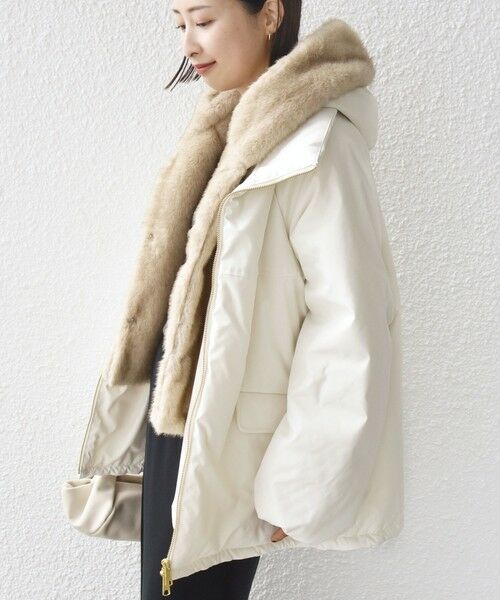 SHIPS / シップス ブルゾン | 【WEB限定】2WAY フェイクファー 中綿 ブルゾン(オフホワイト)