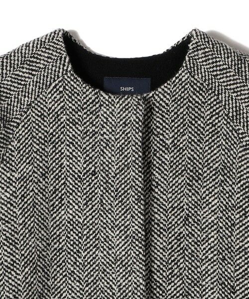 SHIPS / シップス その他アウター | スパンコール ヘリンボーン ノーカラー コート | 詳細11