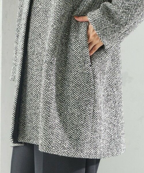 SHIPS / シップス その他アウター | スパンコール ヘリンボーン ノーカラー コート | 詳細20