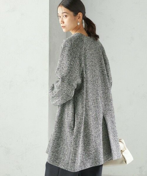 SHIPS / シップス その他アウター | スパンコール ヘリンボーン ノーカラー コート | 詳細6