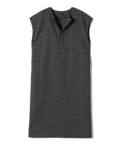 SHIPS / シップス ロング・マキシ丈ワンピース | SHIPS Primary Navy Label:〈手洗い可能〉チェック / 無地 スキッパー ワンピース