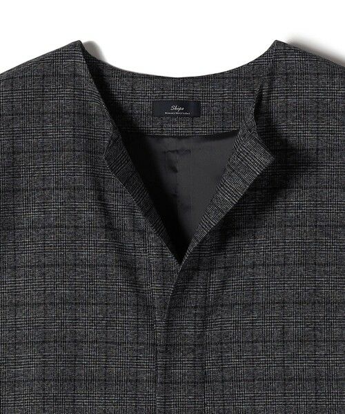 SHIPS / シップス ロング・マキシ丈ワンピース | SHIPS Primary Navy Label:〈手洗い可能〉チェック / 無地 スキッパー ワンピース | 詳細5