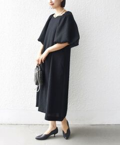 SHIPS / シップス ミニ丈・ひざ丈ワンピース | troisiemeCHACO:〈手洗い可能〉ジャカード パフ スリーブ（セレモニー対応可）