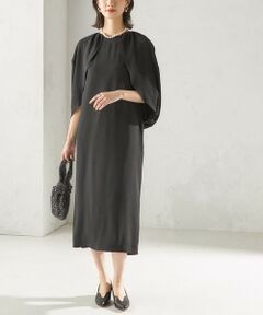 SHIPS / シップス ロング・マキシ丈ワンピース | troisiemeCHACO:〈手洗い可能〉ジョーゼット ケープ ワンピース（セレモニー対応可）