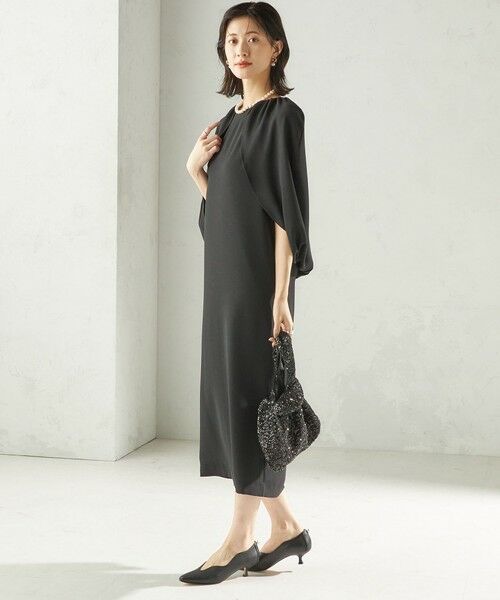 SHIPS / シップス ロング・マキシ丈ワンピース | troisiemeCHACO:〈手洗い可能〉ジョーゼット ケープ ワンピース（セレモニー対応可） | 詳細2