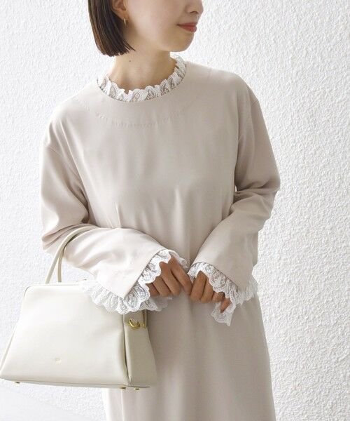 SHIPS / シップス ロング・マキシ丈ワンピース | 【SHIPS別注】troisiemeCHACO:〈手洗い可能〉フリル レース ワンピース（セレモニー対応可） | 詳細5