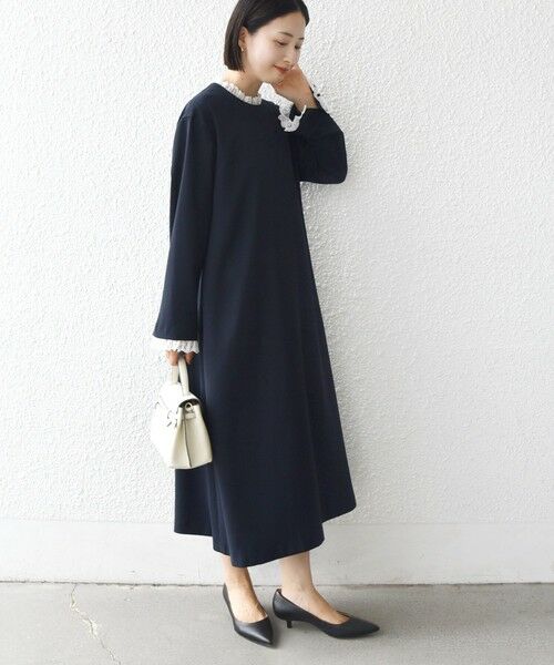 SHIPS / シップス ロング・マキシ丈ワンピース | 【SHIPS別注】troisiemeCHACO:〈手洗い可能〉フリル レース ワンピース（セレモニー対応可） | 詳細12