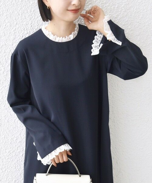 SHIPS / シップス ロング・マキシ丈ワンピース | 【SHIPS別注】troisiemeCHACO:〈手洗い可能〉フリル レース ワンピース（セレモニー対応可） | 詳細13