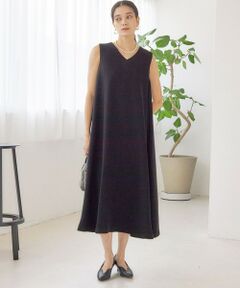 SHIPS / シップス ロング・マキシ丈ワンピース | little black: リュクス エア ノースリーブ フレア ロング ワンピース（セレモニー対応可）