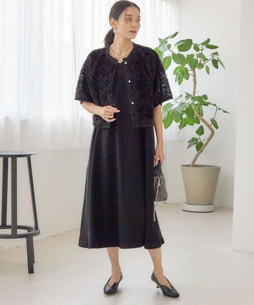 SHIPS / シップス ロング・マキシ丈ワンピース | little black: リュクス エア ノースリーブ フレア ロング ワンピース（セレモニー対応可） | 詳細5