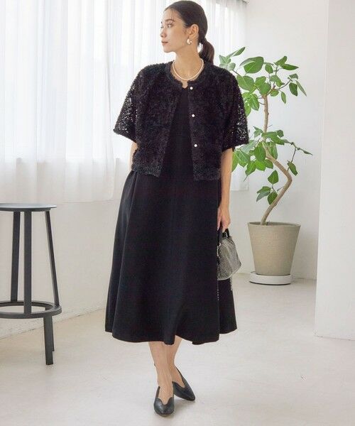SHIPS / シップス ロング・マキシ丈ワンピース | little black: リュクス エア ノースリーブ フレア ロング ワンピース（セレモニー対応可） | 詳細6