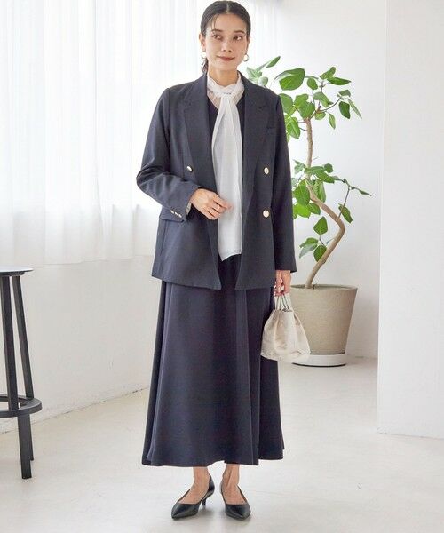 SHIPS / シップス ロング・マキシ丈ワンピース | little black: リュクス エア ノースリーブ フレア ロング ワンピース（セレモニー対応可） | 詳細12