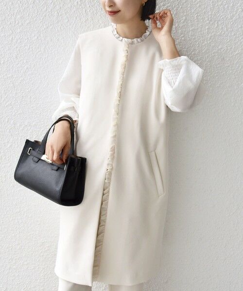 SHIPS / シップス ベスト | 【SHIPS別注】kaene:〈洗濯機可能〉ダンボール フリル ロング ジレ（セレモニー対応可） | 詳細1