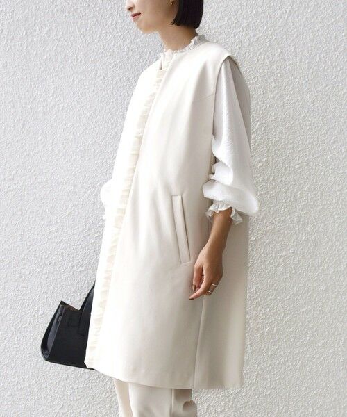 SHIPS / シップス ベスト | 【SHIPS別注】kaene:〈洗濯機可能〉ダンボール フリル ロング ジレ（セレモニー対応可） | 詳細2